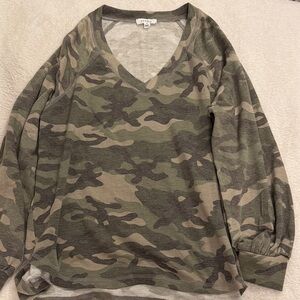 Cerule Camo V-Neck Top